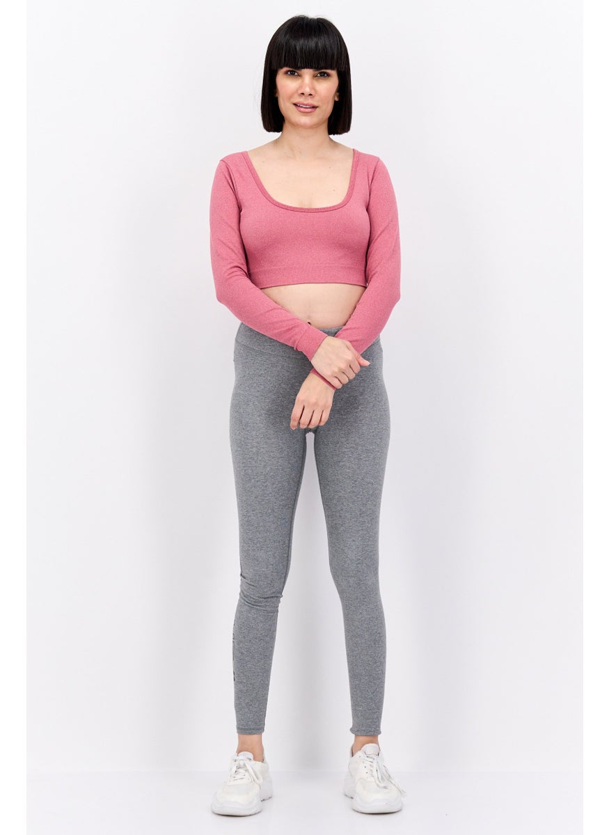 NEW LOOK Women Sportswear Outdoor Crop Top, Heather Red  - Image 4