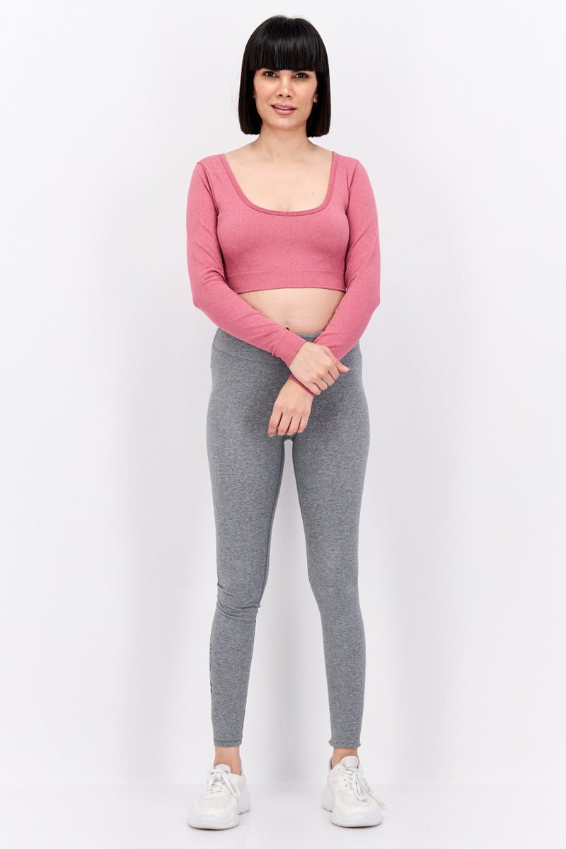 NEW LOOK Women Sportswear Outdoor Crop Top, Heather Red - Image 4