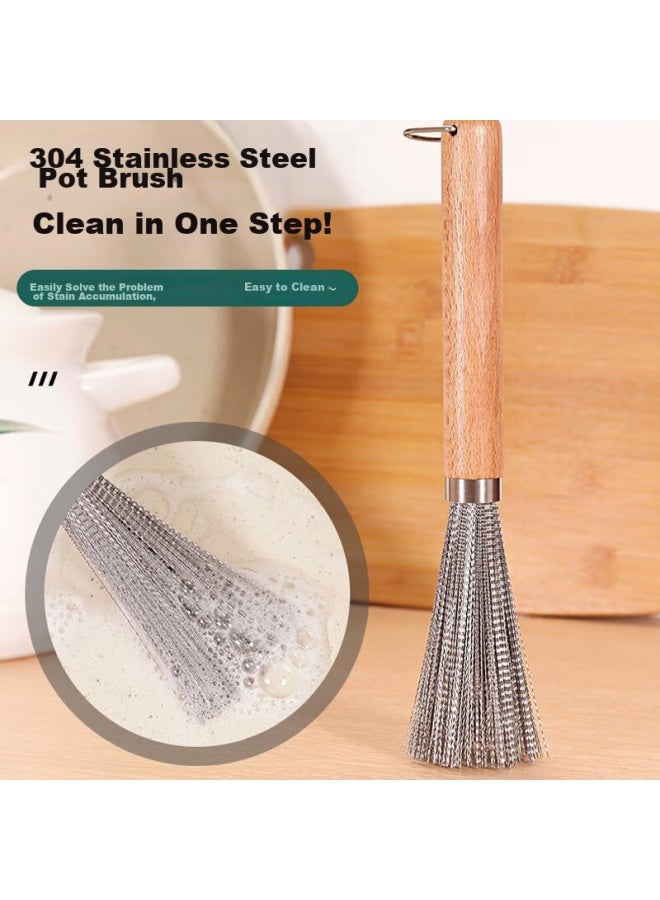 Dipple 304 Stainless Steel Pot Brush, Kitchen Cleaning Brush, Nano High-Quality Non-Stick Steel Wire Brush, Pot Scrubber, Pot Cleaning Tool - Image 4