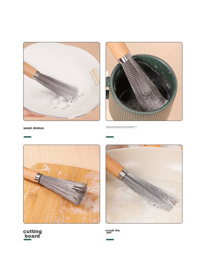 Dipple 304 Stainless Steel Pot Brush, Kitchen Cleaning Brush, Nano High-Quality Non-Stick Steel Wire Brush, Pot Scrubber, Pot Cleaning Tool - Image 2