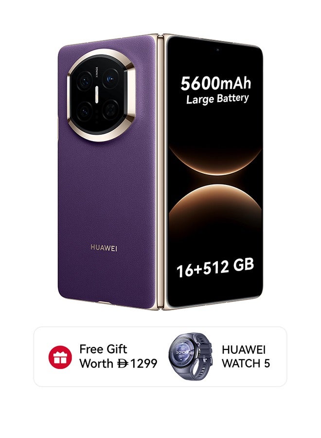 HUAWEI Mate X7 Foldable Smartphone Dual SIM 4G Ultra Violet 16GB RAM 512GB with Free Gift - Middle East Version - Image 1