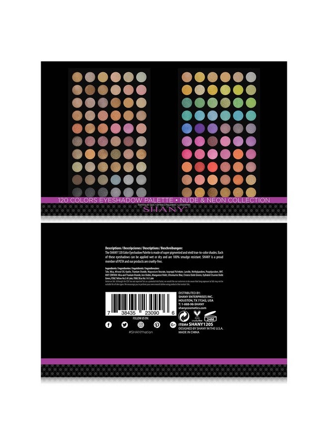 Shany Ultimate Fusion 120 Color Highly Pigmented Makeup Palette Long Lasting Blendable Natural Colors Eye Shadow Palette Natural Nude And Neon Combination - Image 4