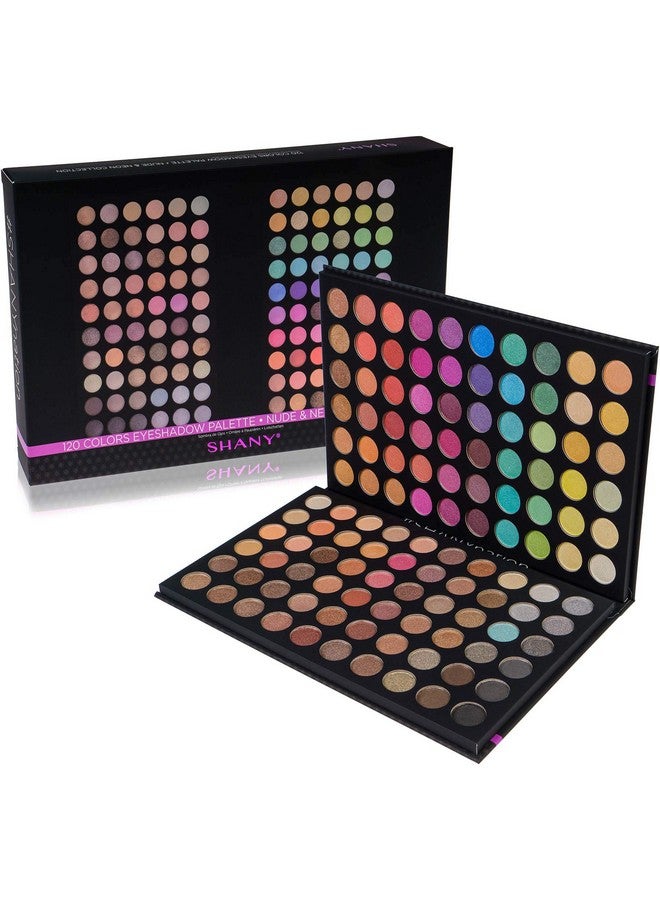 Shany Ultimate Fusion 120 Color Highly Pigmented Makeup Palette Long Lasting Blendable Natural Colors Eye Shadow Palette Natural Nude And Neon Combination - Image 3
