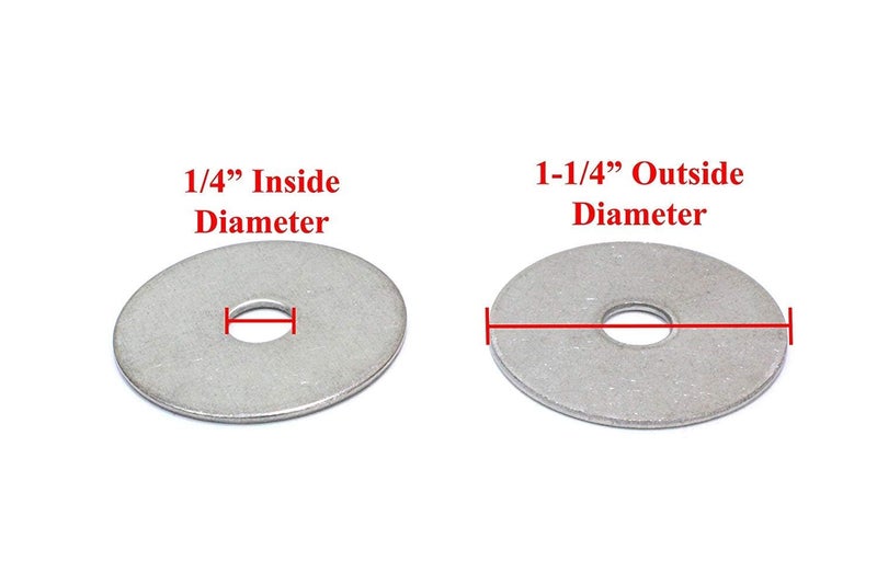 Bolt Dropper Pack of 100 Stainless Steel Fender Washers - 1/4 x 1-1/4-Inch Flat Washers for Screws and Bolts - Corrosion Resistant for Wood, Metal, and Wet Environments - Image 2