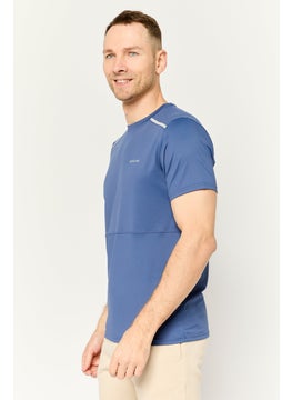 Nordland Men Sportswear Fit Short Sleeves Training T-Shirt, Indigo Blue  - Image 3