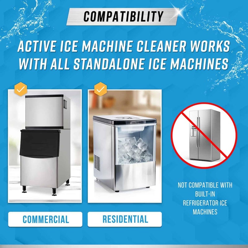 Active Ice Machine Cleaner Maker Descaler - 24 Clean Tablets Compatible with Frigidaire, Opal, GE Profile, Kitchenaid, Nickel Safe Scale Remover for Countertop, Nugget Ice Makers - Bulk 1 Year Supply - Image 4