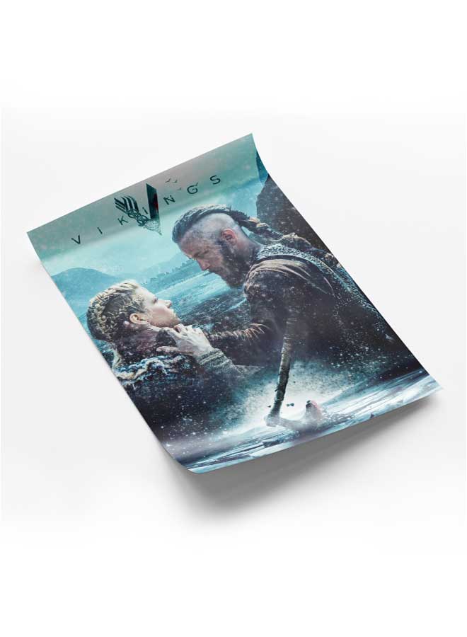 LOWHA Poster Painting Art With Four Separate Pieces Of Double-Sided Stickers Vikings For Home Bedroom Living Room And Office Decor  - Image 1