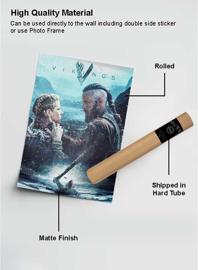 LOWHA Poster Painting Art With Four Separate Pieces Of Double-Sided Stickers Vikings For Home Bedroom Living Room And Office Decor  - Image 2
