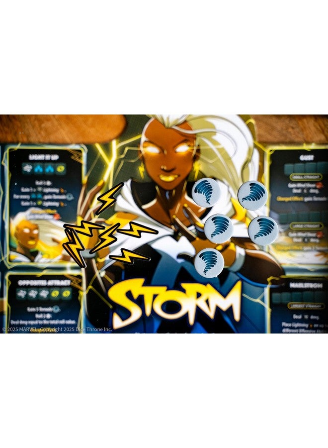 USAopoly صندوق مارفل إكس-مين دايس ثرون 1، صندوق 4 أبطال يضم وولفرين، آيس مان، ساي لوك وستورم، لعبة لوحية تنافسية بالز dice، مستقلة ومتوافقة مع جميع أبطال دايس ثرون، مرخصة رسميًا - Image 4