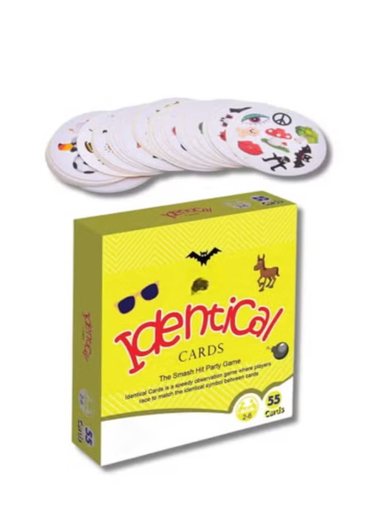 NILCO Identical Cards: The Speedy Observation Party Game for 2-6 Players - 55 Cards