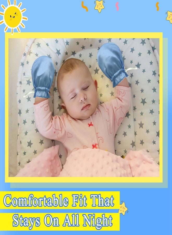 Heyshapeing 1 Pair Satin Eczema Gloves for Babies Kids Eczema Mittens Anti Scratch Eczema Relief Hand Gloves Adjustable (Blue) - Image 3