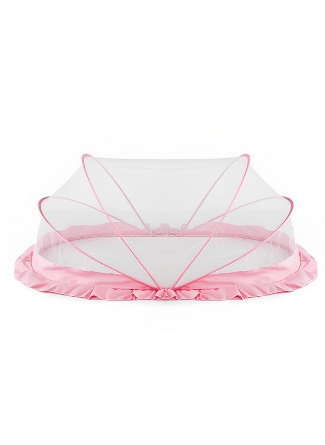 Lifekrafts Foldable Baby Mosquito Net, Bottomless Net For Infants, For Safe & Easy Use | Ensures Your Baby'S Safe Sleep 135 X 65 X 65Cms, For Babies & Toddlers (0 To 24 Months) - Baby Pink  - Image 1