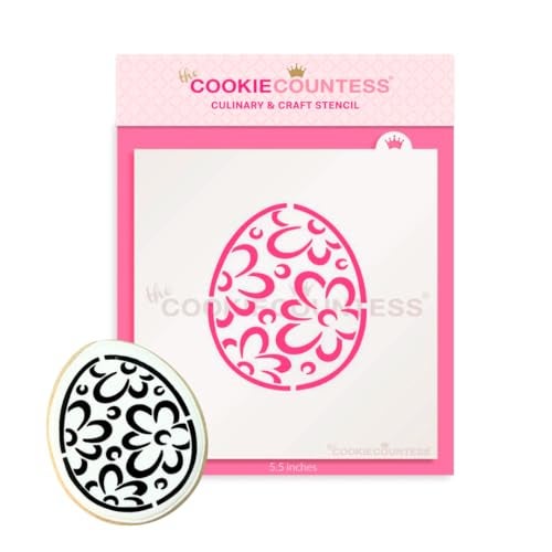 The Cookie Countess Inc Easter Egg Flowers PYO Stencil - Drawn by Krista - Image 1