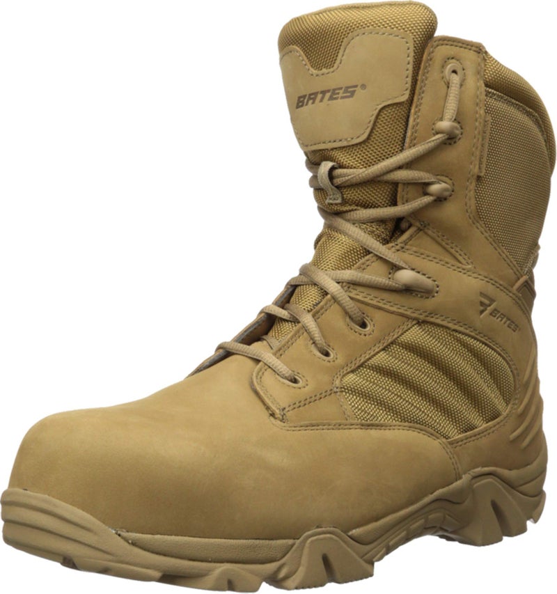 Bates Men's GX-8 Side Zip Dryguard Composite Toe Military and Tactical Boot, Coyote, 4
