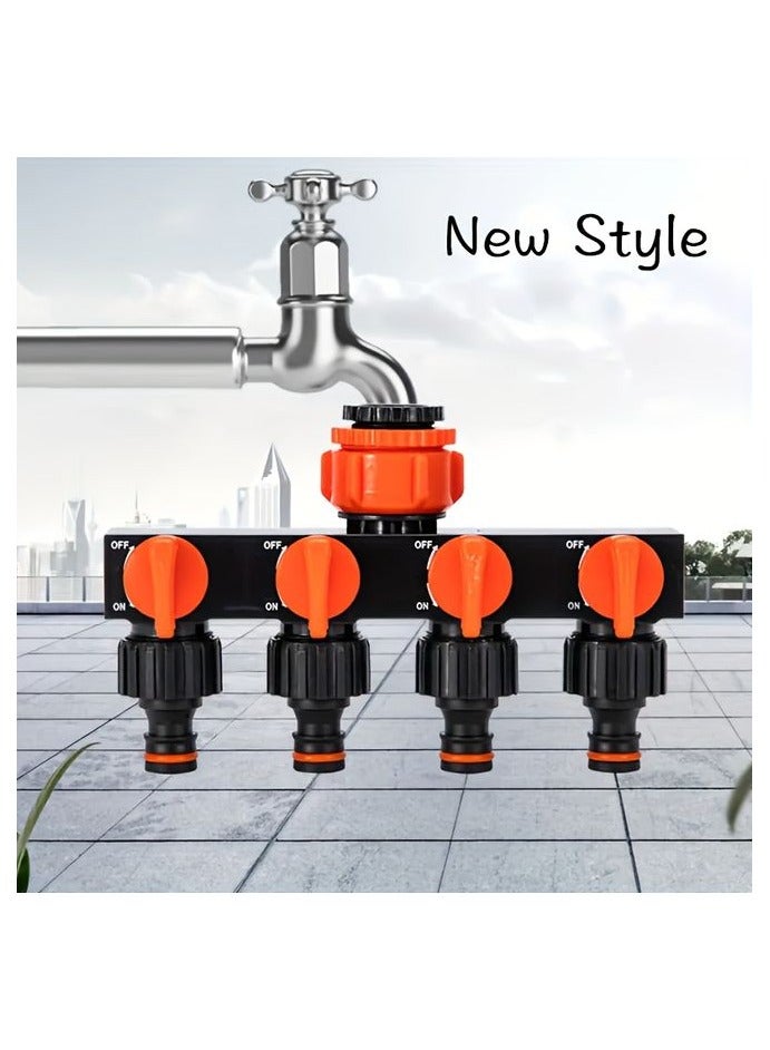 HOMESTAR 4-way garden hose splitter with 4 Independent Switches - Universal Connector for Outdoor Watering Systems, Leak-Proof Design, Ideal for Lawn, Garden, and Car Wash Sprinklers, Garden Hose Bib - Image 4