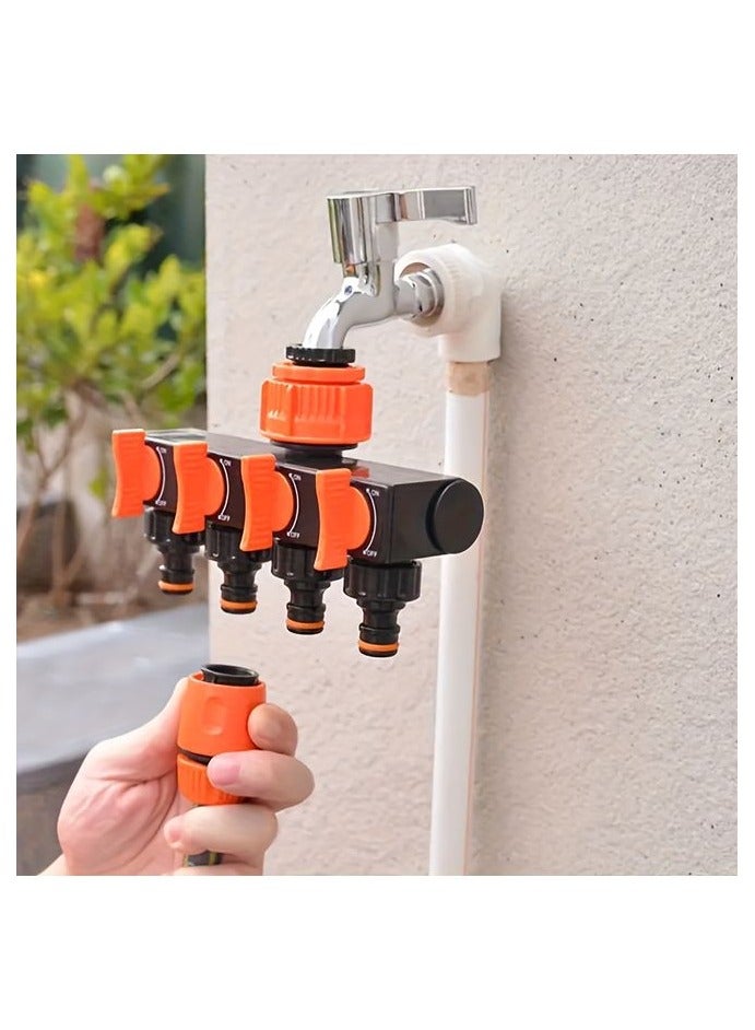 HOMESTAR 4-way garden hose splitter with 4 Independent Switches - Universal Connector for Outdoor Watering Systems, Leak-Proof Design, Ideal for Lawn, Garden, and Car Wash Sprinklers, Garden Hose Bib - Image 5