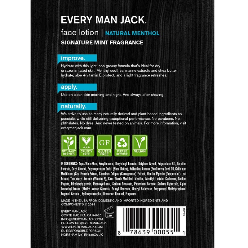 Every Man Jack Post Shave Face Lotion, Signature Mint, 4.2 oz - Image 2
