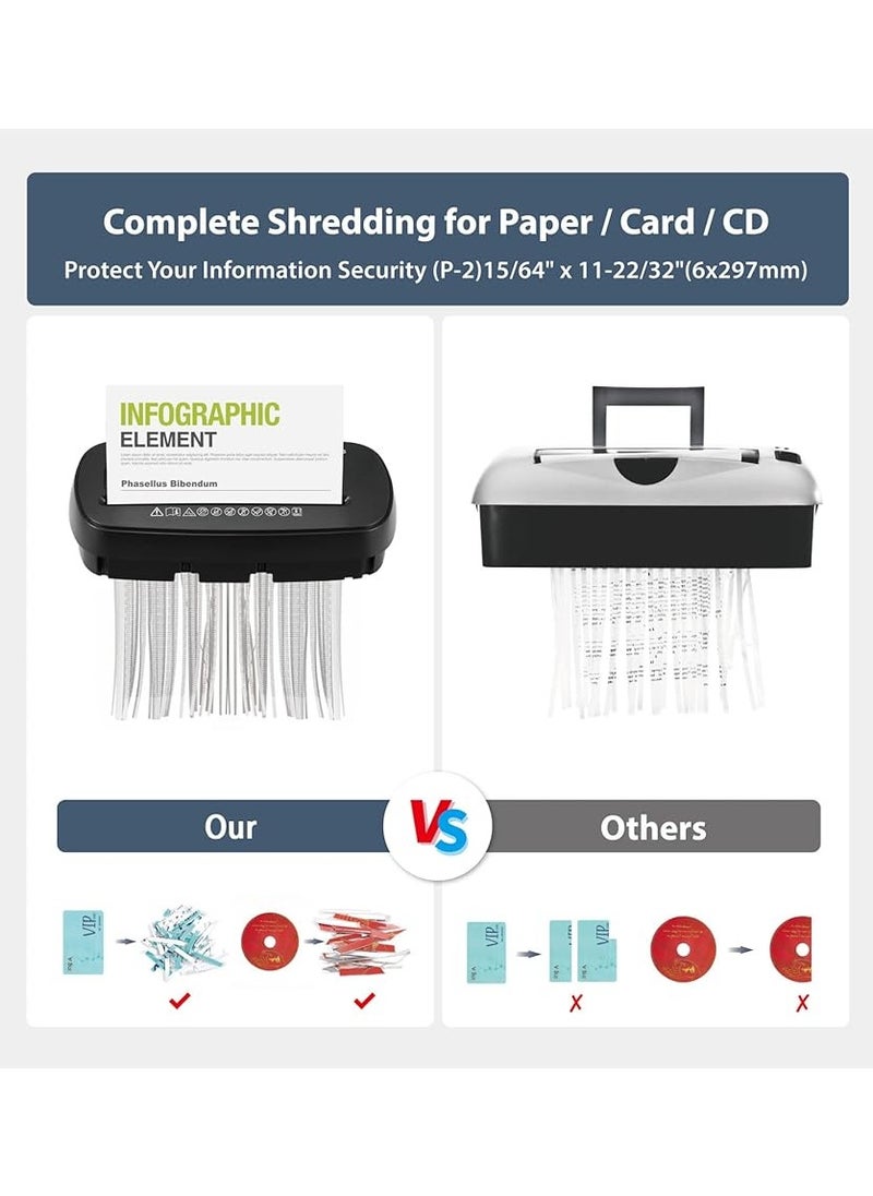 LY - Paper Shredder, 8-Sheet Strip Cut with 3.17-Gallon Basket, P-2 Security Level, 3-Mode Design Shred CD & Credit Card, Durable and Fast with Jam Proof System, Paper Shredder for Home Office - Image 1