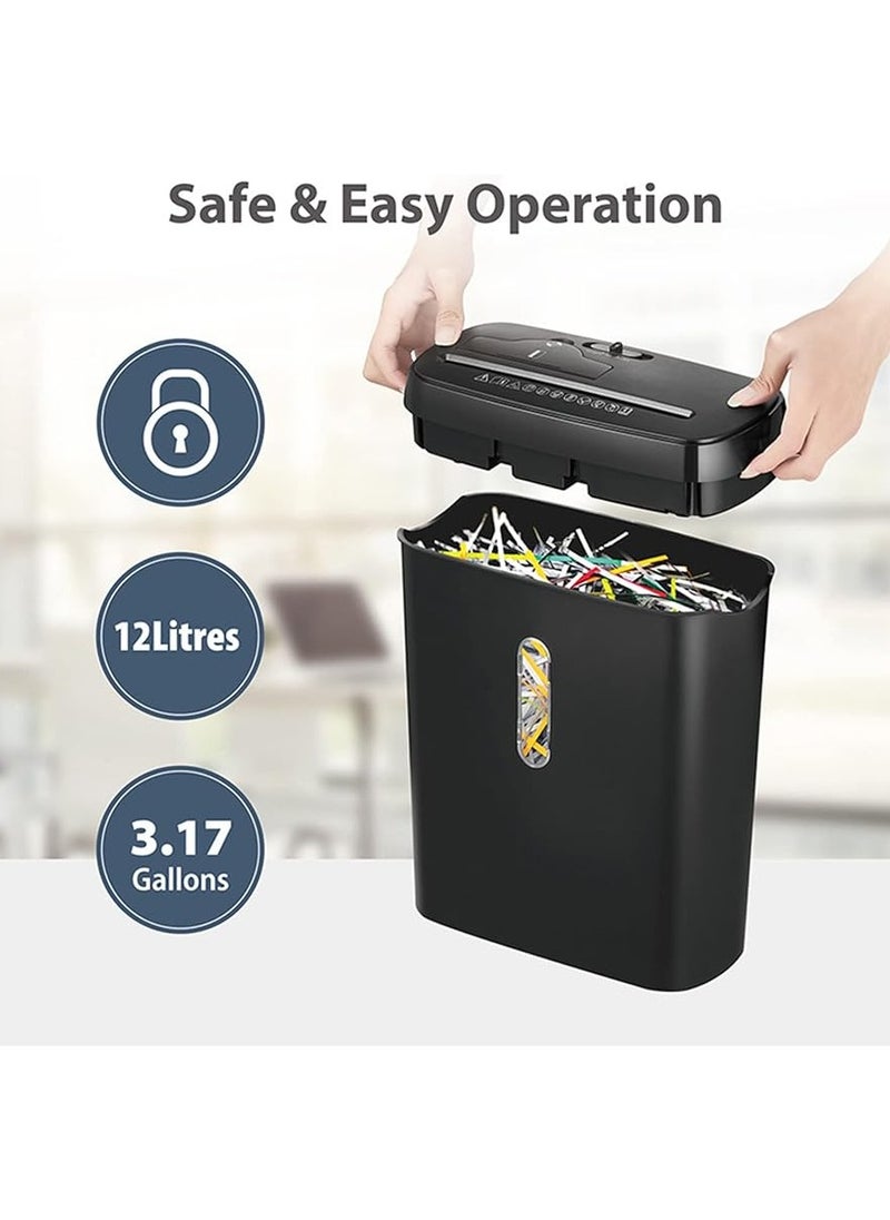 LY - Paper Shredder, 8-Sheet Strip Cut with 3.17-Gallon Basket, P-2 Security Level, 3-Mode Design Shred CD & Credit Card, Durable and Fast with Jam Proof System, Paper Shredder for Home Office - Image 1