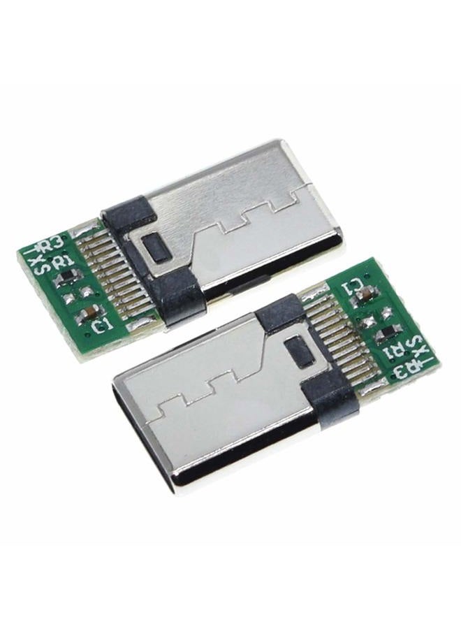 ANMBEST 10PCS USB 3.1 Type C Connector 24 Pins Male Female Plug Socket Receptacle Adapter to Solder Wire & Cable 24P PCB Board Support Module - Image 3