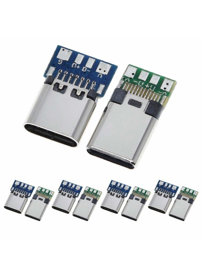 ANMBEST 10PCS USB 3.1 Type C Connector 24 Pins Male Female Plug Socket Receptacle Adapter to Solder Wire & Cable 24P PCB Board Support Module - Image 1