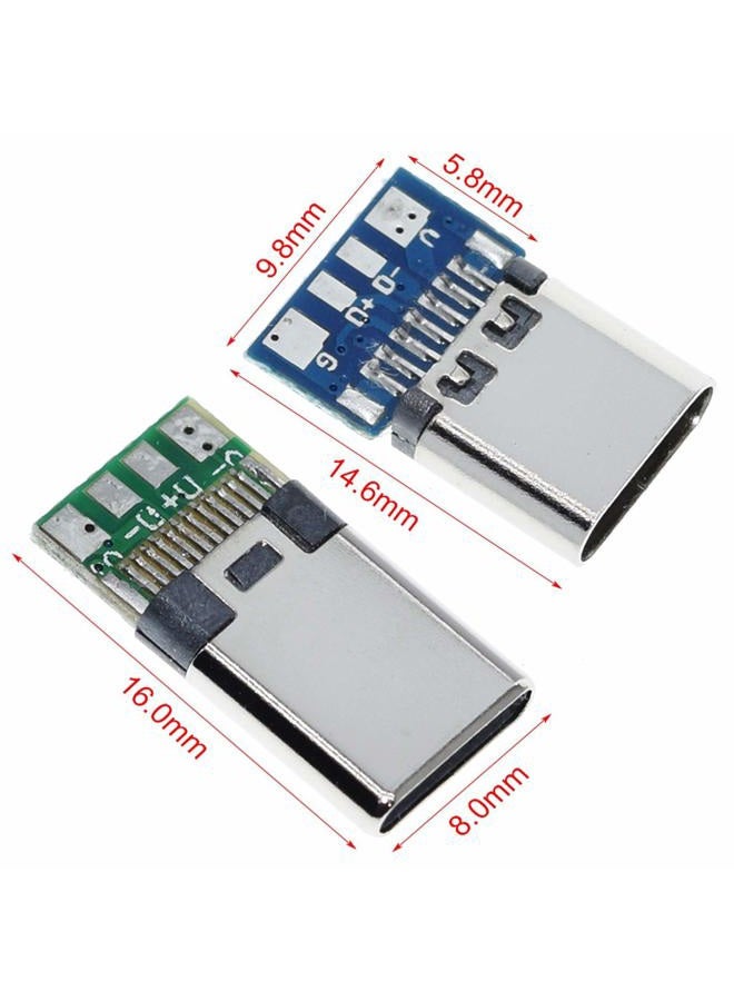 ANMBEST 10PCS USB 3.1 Type C Connector 24 Pins Male Female Plug Socket Receptacle Adapter to Solder Wire & Cable 24P PCB Board Support Module - Image 4
