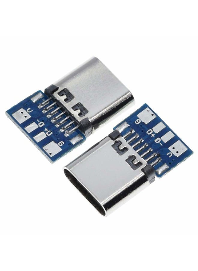 ANMBEST 10PCS USB 3.1 Type C Connector 24 Pins Male Female Plug Socket Receptacle Adapter to Solder Wire & Cable 24P PCB Board Support Module - Image 2