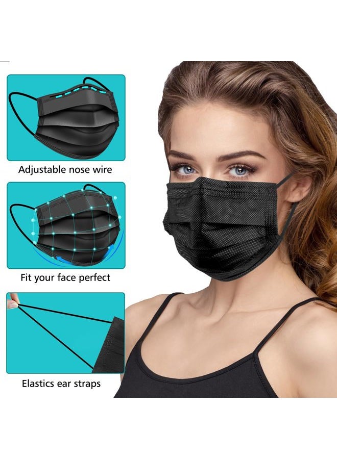 ZTANPS 50 Pack Disposable Face Masks,Black disposable face mask - Image 3
