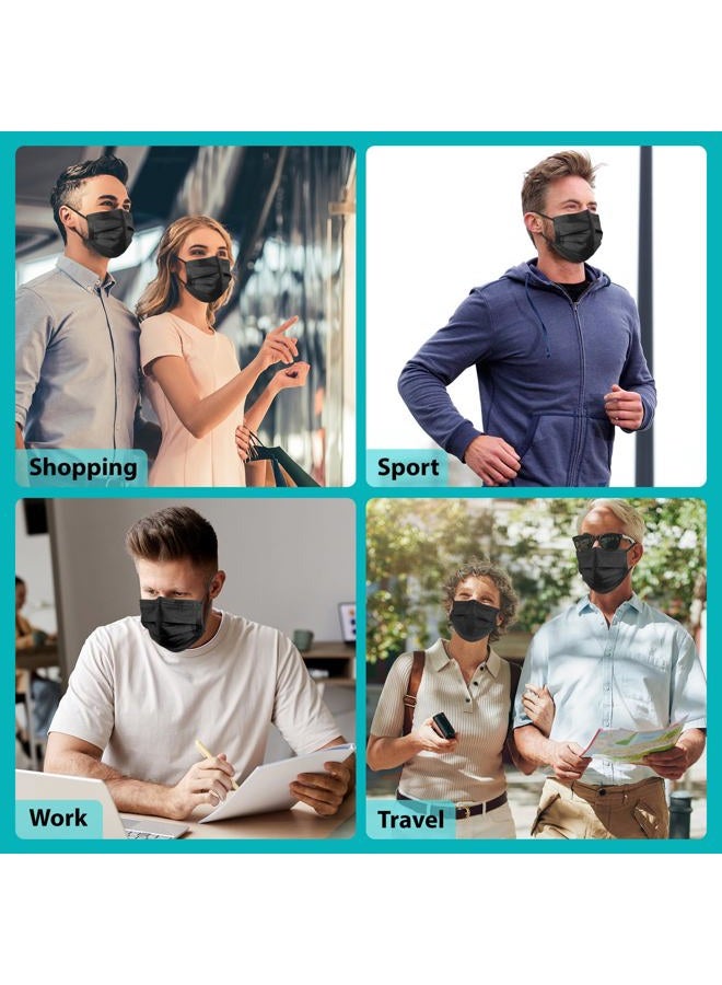 ZTANPS 50 Pack Disposable Face Masks,Black disposable face mask - Image 5