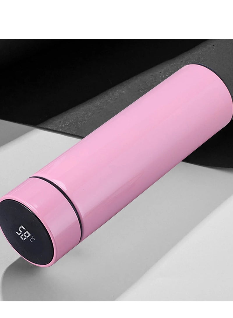 Digital Thermal Mug and Thermos, Original 500 ml, Smart Thermal Bottle with LED Digital Screen Displaying Temperature, Insulated Tea and Coffee Thermos with Air Vacuum Technology Made of 304 Stainless Steel, Suitable for Travel and Hot/Cold Beverages for Kids and Infants, Leak-Proof Design with Touch Screen, Perfect Gift for Outdoor Use, Office, Home, and Sports, Available in Elegant Pink Satin Color. - Image 1