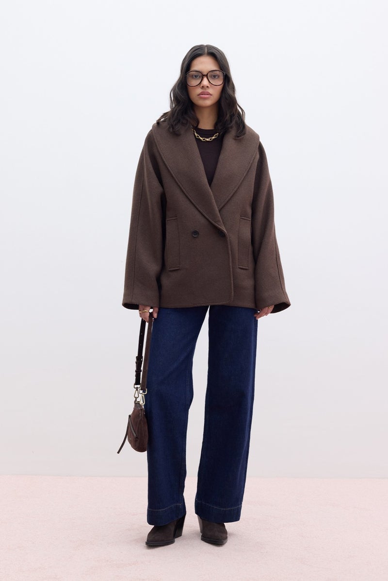 Manuka Italian Cashmere Double Breasted Coat Brown  - Image 1
