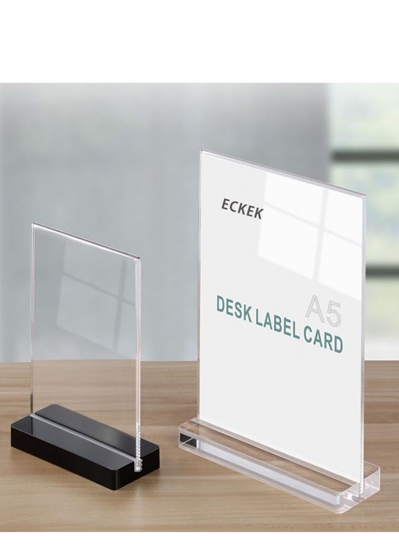 Eckek Eckek   2 Pack Acrylic Sign Holder Menu Displays Double Sided Sign Stand A4/A5/A6 Clear  - Image 2