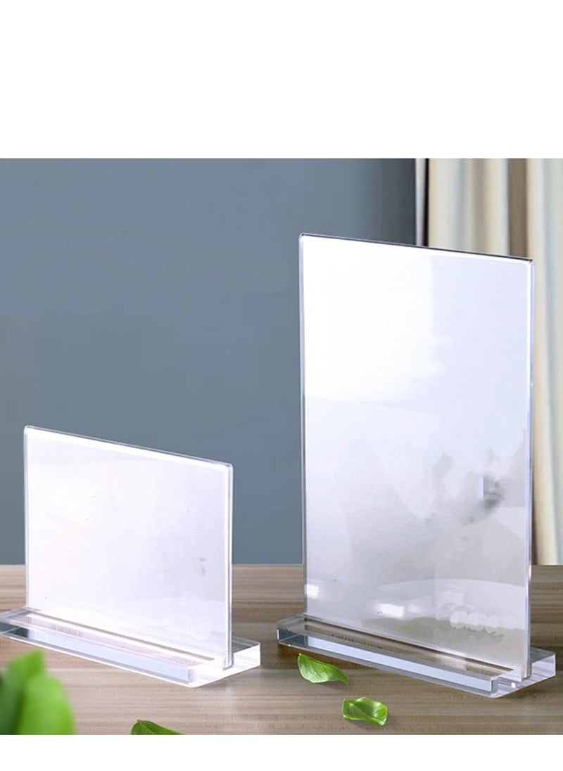 Eckek Eckek   2 Pack Acrylic Sign Holder Menu Displays Double Sided Sign Stand A4/A5/A6 Clear  - Image 5