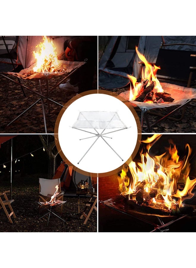 Outdoor Camping Portable Folding Storage Burning Platform, Picnic Firewood Bonfire Holder, Small Charcoal Stove, Charcoal Burning Stove 22 Inches/56*56*43cm，Large size - Image 5