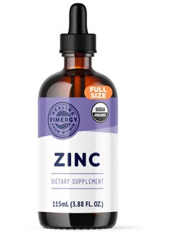Vimergy Vimergy Organic Liquid Zinc, 57 Servings - Alcohol Free Zinc Sulfate - Supports Immune Health & Metabolism - Antioxidant - Gluten-Free, Non-GMO, Kosher, Vegan & Paleo Friendly (115 ml)  - Image 1