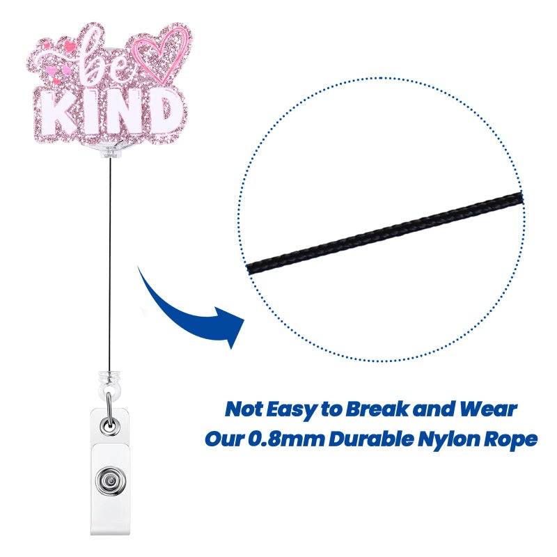 BEZTN Be Kind Funny Medical Badge Reel | Cute Retractable ID Card Healthcare Badge Holder | Name Tag Work Badge Clip for RN LPN CNA MA ER Night Shift Nurse Nursing Student Doctor | Nurse Gifts | Acrylic - Image 5
