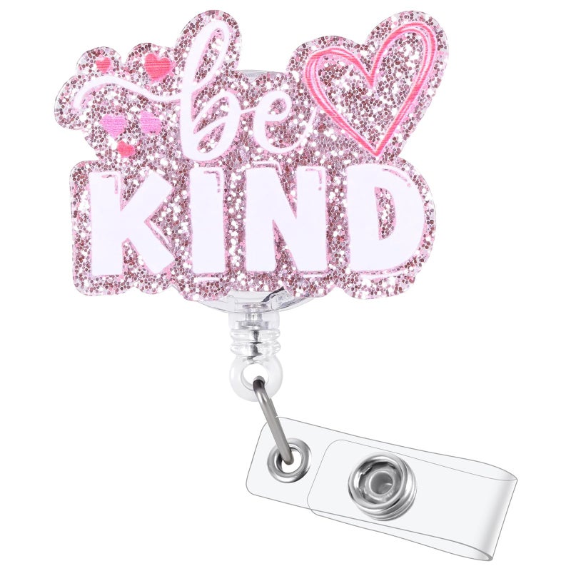 BEZTN Be Kind Funny Medical Badge Reel | Cute Retractable ID Card Healthcare Badge Holder | Name Tag Work Badge Clip for RN LPN CNA MA ER Night Shift Nurse Nursing Student Doctor | Nurse Gifts | Acrylic - Image 1