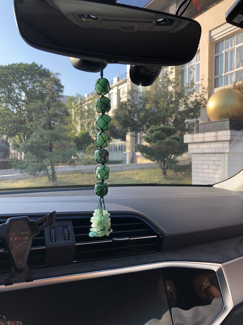 Nicestone Green Aventurine Crystals and Healing Stones Car Decorations Hanging Ornament Meditation Hanging Ornament Window Ornament for Home Decor Party Decor - Image 3