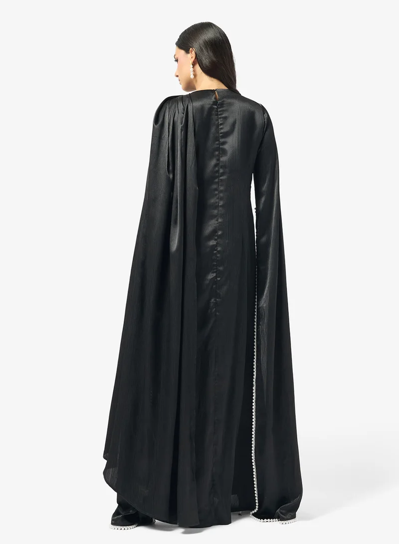 جولدن ابل Split Sleeves Satin Dress