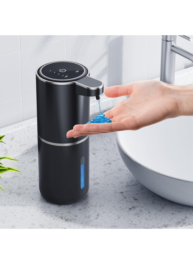 FDTY Automatic Soap Dispenser, 380 ml, Electric Wall Mounting, Non-Contact Automatic Soap Dispenser, USB Rechargeable with Infrared Motion Sensor for Bathroom, Kitchen, Office, Black - Image 1