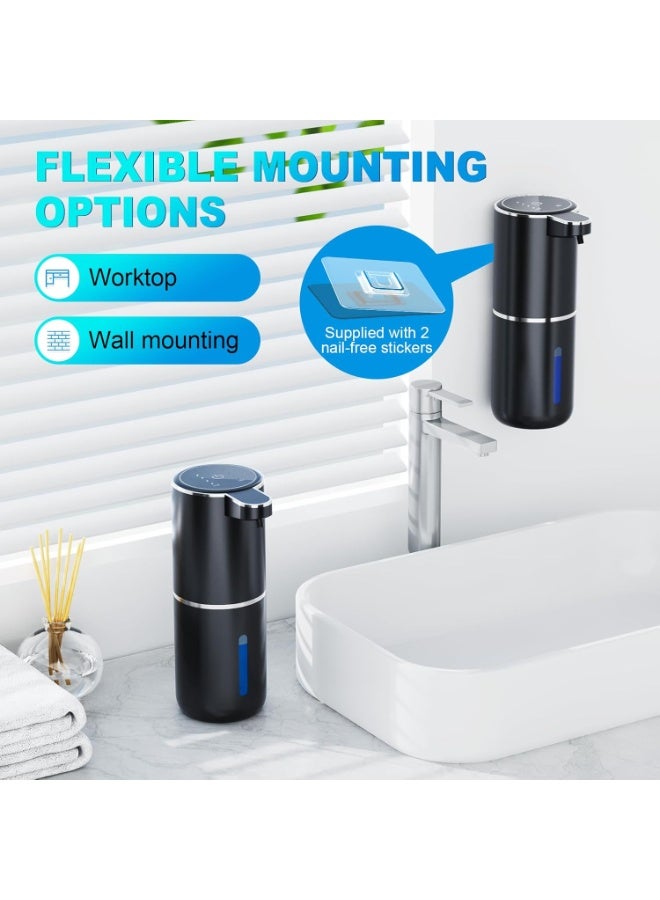 FDTY Automatic Soap Dispenser, 380 ml, Electric Wall Mounting, Non-Contact Automatic Soap Dispenser, USB Rechargeable with Infrared Motion Sensor for Bathroom, Kitchen, Office, Black - Image 4