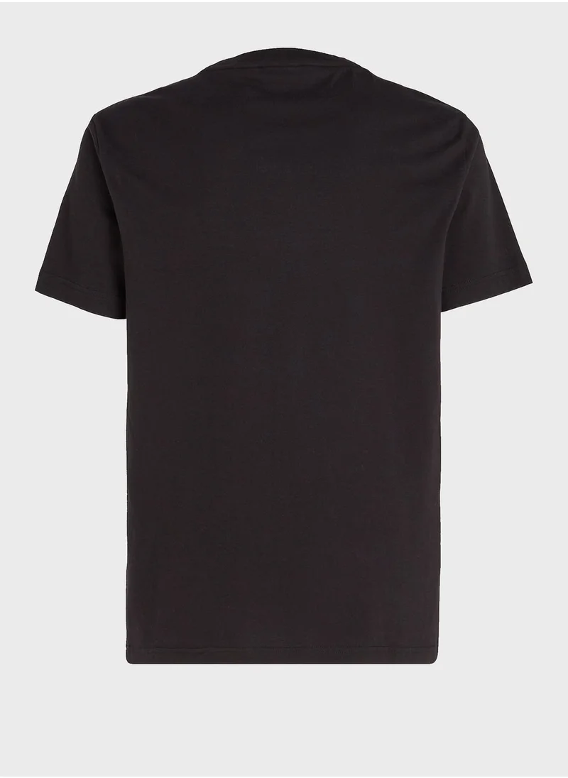 CALVIN KLEIN Flock Logo Crew Neck T-Shirt