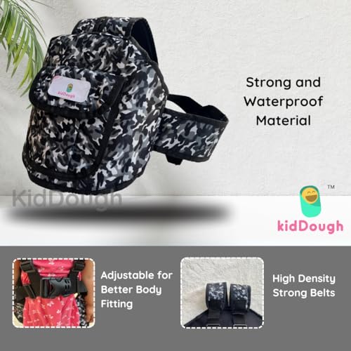 KidDough Baby Kids Safety Belt for Two Wheeler Bike/Scooty | Strong Buckles with Adjustable Straps and Double Stitching for Extra Safety (Grey) - Image 4