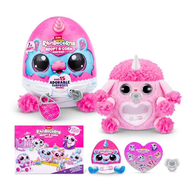 Rainbocorns راينبوكورنز أدوبي-أ كورن سرفايس (بودل) من زورو لعبة محشوة، لعبة قابلة للجمع، للأطفال، بيض مفاجأة للفتيات والأطفال - Image 1