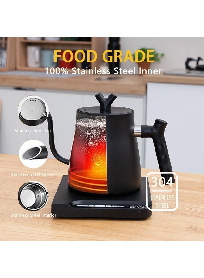 HOOKOR Electric Gooseneck Kettle,Stainless Steel Electric Water Kettle & Coffee Kettle with Temperature Indicate, Constant Temperature, Auto Shut Off, Touch Screen Panel - Image 2