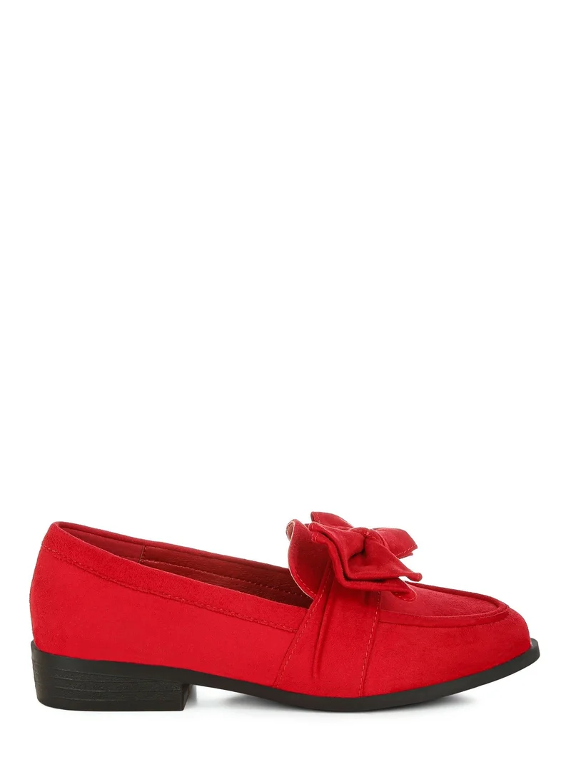 London Rag Women's Bow Accent Heeled Loafers In Red
