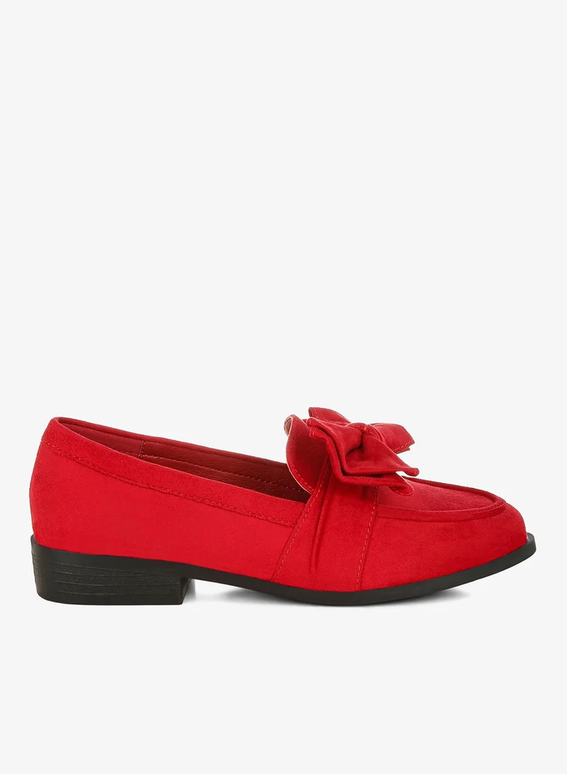London Rag Women's Bow Accent Heeled Loafers In Red