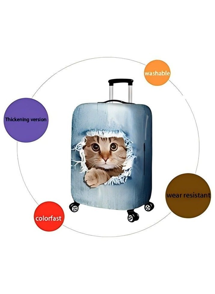 Travel Luggage Cover Baggage Suitcase Protector, Carry On Cover with Zipper Fits 18-32 Inch Luggage for Holiday Travel and Great Gift Idea (Cat Yellow, L) - Image 4