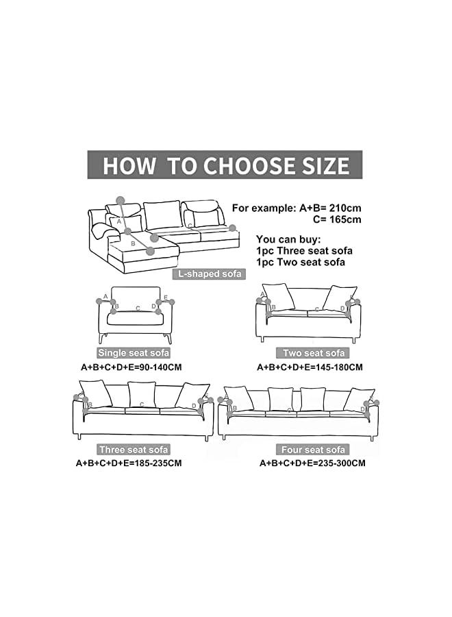 The Bros Stretch Sofa Slipcover, Elastic Fabric Fashion Printed Waterproof Armchair Loveseat Couch Living Room Sofa Covers Pet Protector Mat Cushion Cover with 1 Pillowcase（Pattern 1, 1 Seater） - Image 5