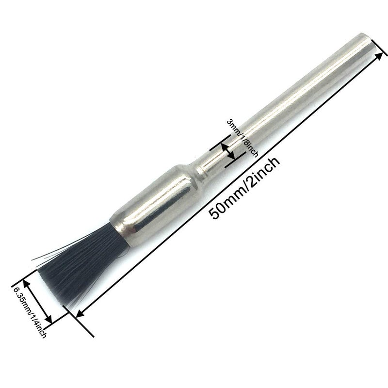 COMOK Nylon Bristle Brushes Black Pen Shape Cleaning Brushes 1/8" Shank Fit Dremel Diamond Walnut Bodhi Jade Silverware Polishing 40PCS - Image 3